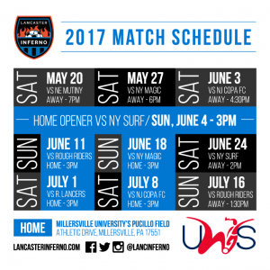 lancaster inferno 2017 home game schedule