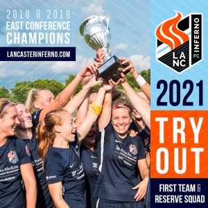 Lancaster Inferno women's soccer team United Women's Soccer UWS national pro-am league League Two UWS2 First Team Reserve Squad Lanc PA Pennsylvania