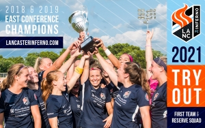 Lancaster Inferno women's soccer team United Women's Soccer UWS national pro-am league League Two UWS2 First Team Reserve Squad Lanc PA Pennsylvania