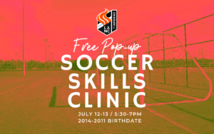 free pop up skills clinic girl soccer player