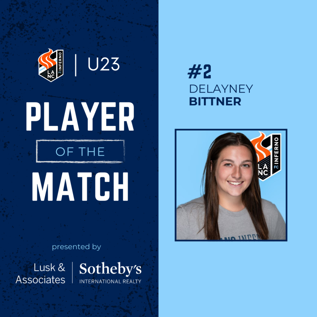 delayney bittner player of the match lancaster inferno u23