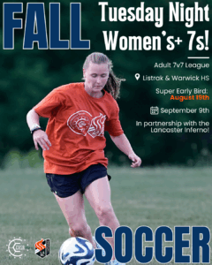 Lancaster Inferno FC girls soccer club Lititz PA Pennsylvania women's soccer Casa Soccer Leagues Inferno Women's Soccer League 7v7