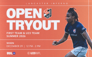 Lancaster Inferno USL W League USLW Tryouts First Team Open Tryout Lancaster Pennsylvania PA Women's Professional Soccer Pro-Am Pre-Professional United Soccer League Central PA Soccer USL Ricshya Walker Jamaican WNT National Team