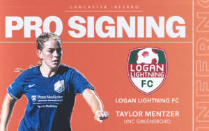 Lancaster Inferno USL W League Women's Soccer Lancaster PA Pennsylvania Girls Soccer Academy Professional Women's Soccer Pre-professional Pro Soccer Taylor Mentzer Exeter Township High School UNC Greensboro Lanc Inferno Path to Pro
