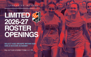 Lancaster Inferno USL W League Women's Soccer Lancaster PA Pennsylvania Girls Soccer Academy Professional Women's Soccer Pre-professional Pro Soccer Inferno USL Academy Tryout Academy League