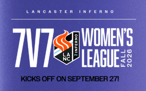 Lancaster Inferno women's soccer Lancaster PA women's league USL Central Pennsylvania premier women's soccer team Inferno 7v7 women's league Lititz Kramer Field